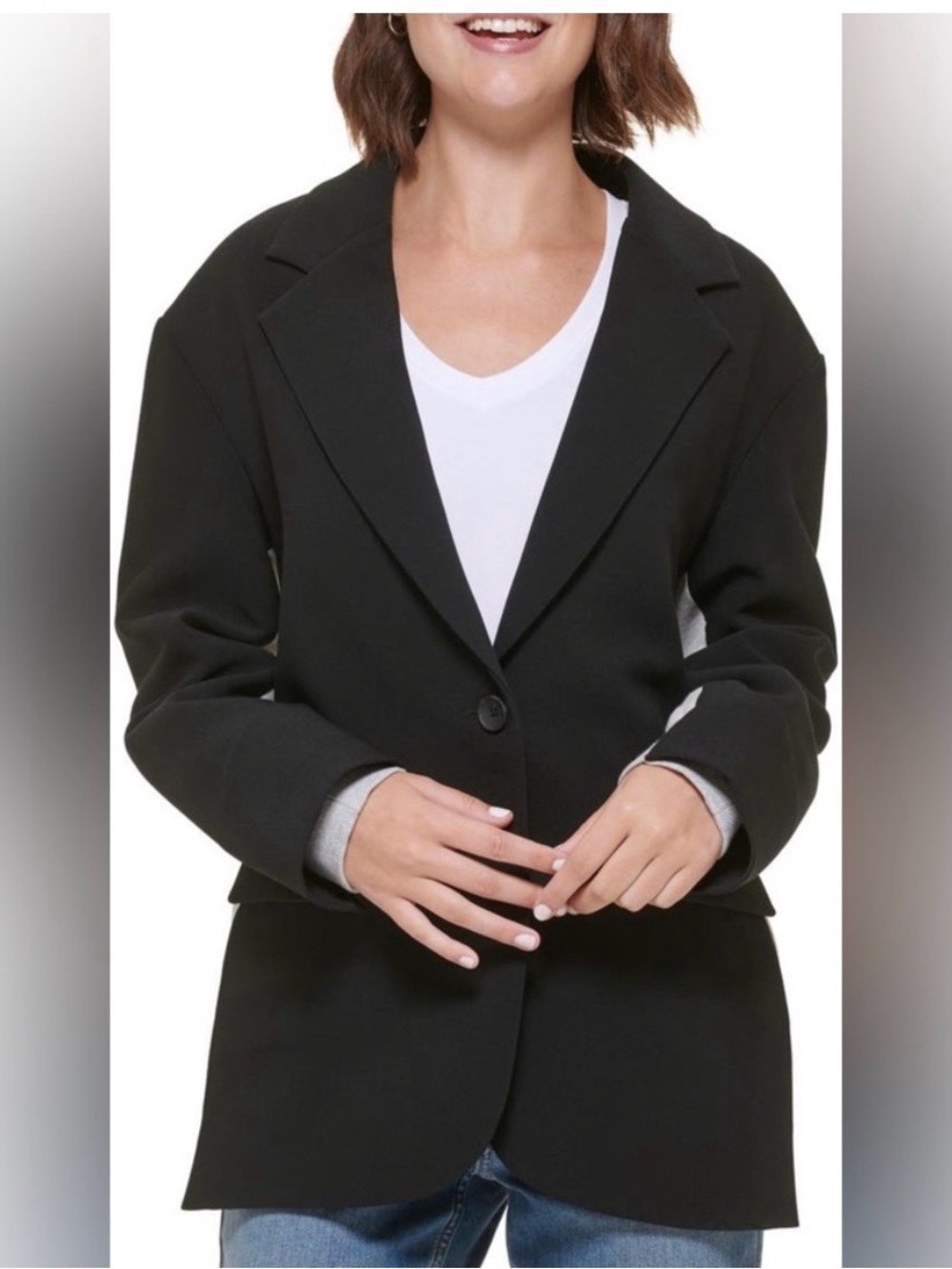 Calvin Klein Jeans Black Single-Button Blazer